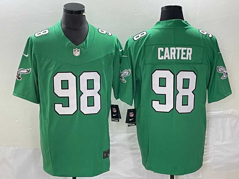 Men%27s Philadelphia Eagles #98 Jalen Carter Green 2023 F.U.S.E. Vapor Untouchable Stitched Football Jersey->philadelphia eagles->NFL Jersey